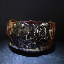 Chawan Raku Tenmoku di prima classe - costruito a mano libera