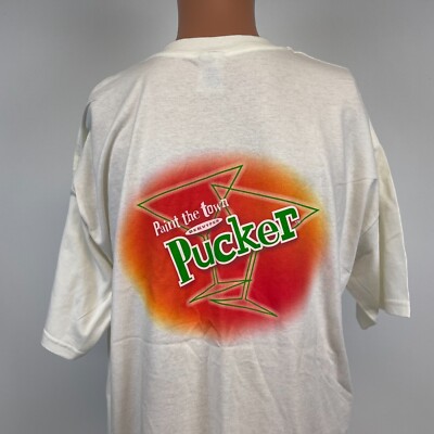 Dekuyper Triple Sec Liqueur Paint The Town Double Sided T Shirt Vtg 2000s XL