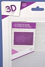 Gemini Believe 3 D Embossing Folder Christmas Holiday Theme New 5 x 7 Free Ship