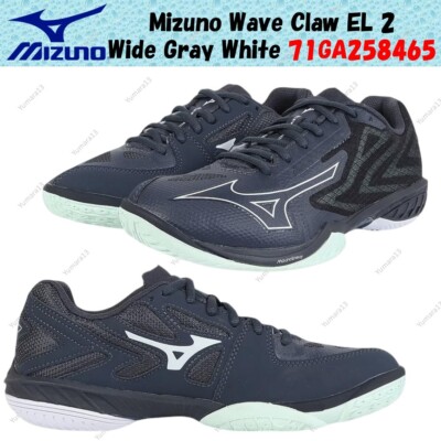 uyu Mizuno Wave Claw EL 2 White Blue Volt Men Unisex Badminton Shoes