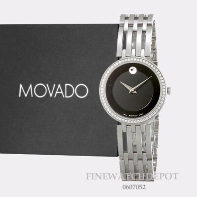 Movado Womens Watch 0607052 Esperanza Diamond Swiss Quartz Black Dial Steel 28mm Movado Womens Watch 0607052 Esperanza Diamond Black Dial  main image 2