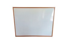 QRTS574 Standard Dry-Erase Board, Melamine, 48 x 36, White, Oak Finish Wood Fram