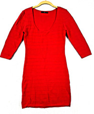 MING MANGO Bodycon Women's Midi Dress Size: S Color:Red