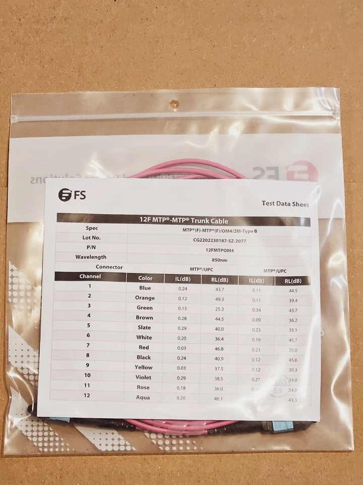 [Qty 10] 7FT MTP®-12 Female to MTP®-12 Female OM4 Multimode Elite Trunk Cable - Image 2 of 2