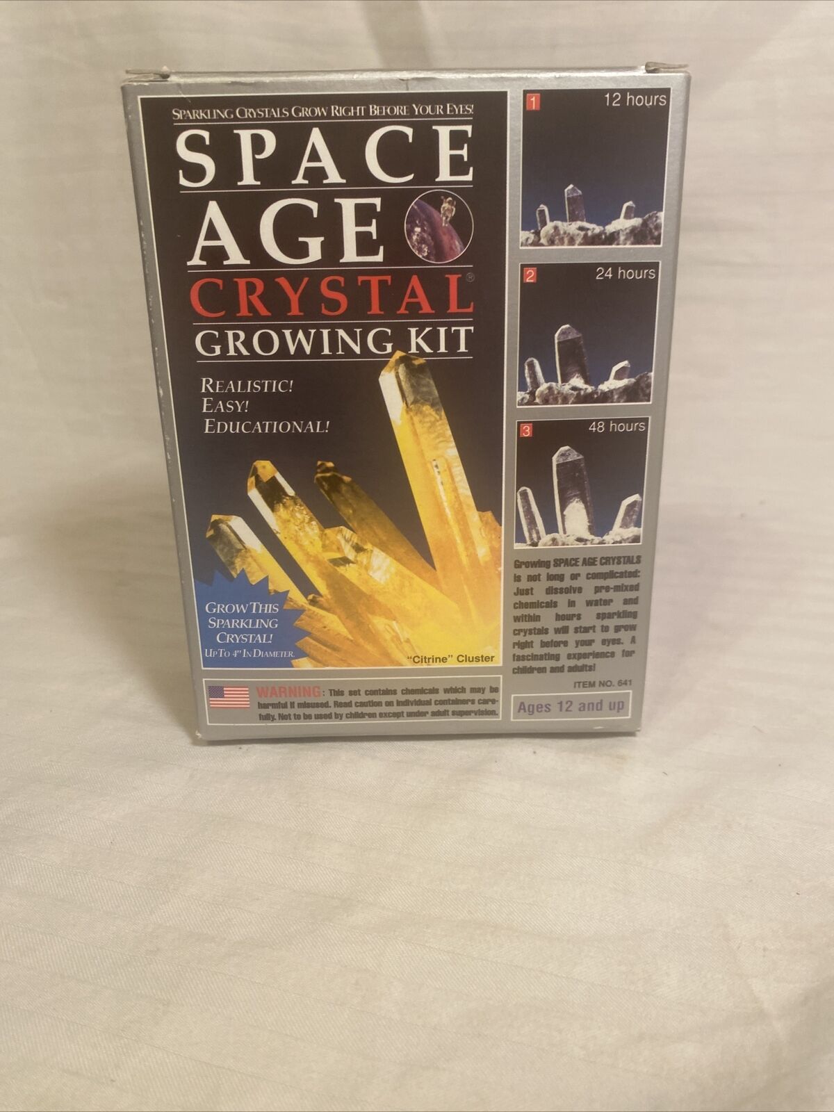 Space Age Safety and trust New York Mall Crystal Growing Kit: Citrine BOX OPEN Cluster