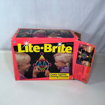Vintage Milton Bradley LITE BRITE 1993 1994 , Pegs!  Sheets Original Box