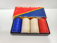 Vintage Original U.S. Dennison's No 42 - 1.5" Poker Chips 100 Count Used