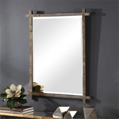 Uttermost Abanu Resin and MDF Wood Vanity Mirror in Antique Gold - Picture 6 of 7