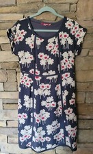 Boden 100% Silk Floral Notting Hill Dress Size 8L Red Tan White and Blue lined