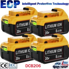 Pack For DeWalt 20V 20 Volt Max XR 8.0AH Lithium Ion Battery DCB206-2 DCB205-2