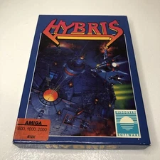 Hybris Commodore Amiga Game 1988 Discovery Software disk PC CLEAN CIB box RARE