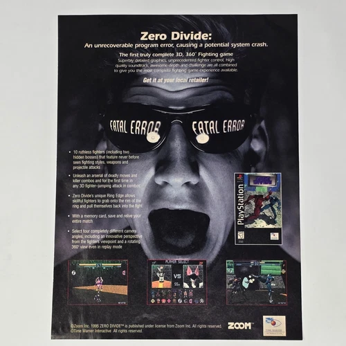 Zero Divide Sony PlayStation 1 PS1 Fatal Error Print Ad/Poster Promo Art