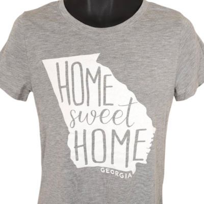 Georgia T Shirt Womens Size Medium Gray Home Sweet Home Travel