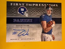 RS32478 2017 Panini First Impressions Autograph Davis Webb RC AUTO