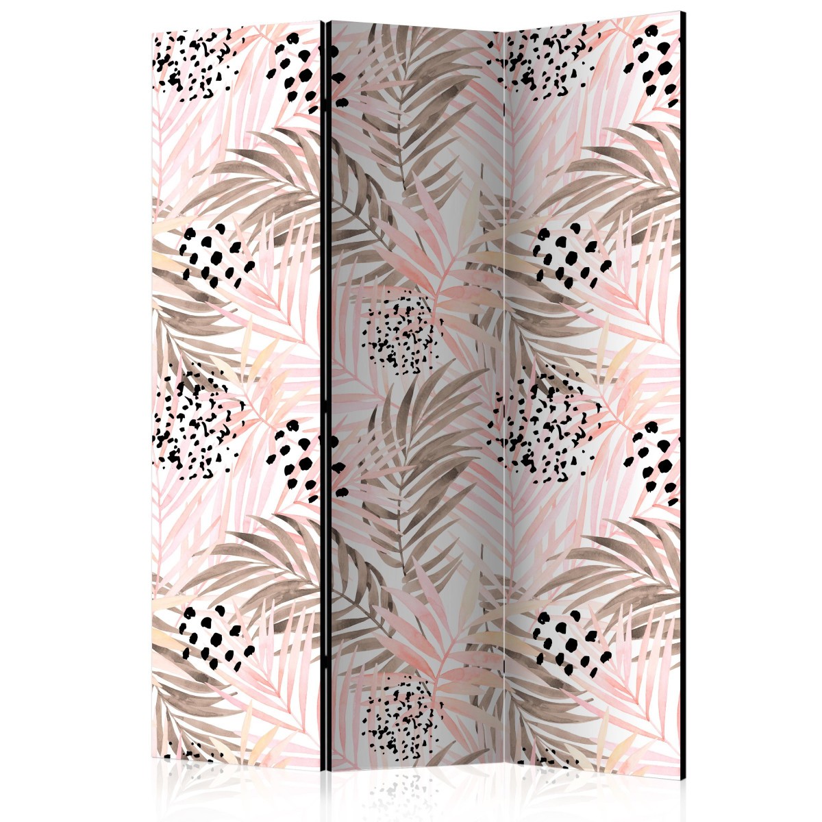 Paravent 3 volets Pink Palm Leaves claustra intérieur salon 135x172