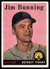 1958 Topps #115 Jim Bunning EX++ Excellent++ Tigers UER               ID:104208