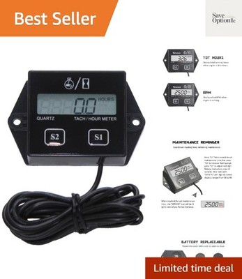 Tachometer for Small Engine,Inductive Hour Meter for 2 Stroke & 4 Stroke Smal...