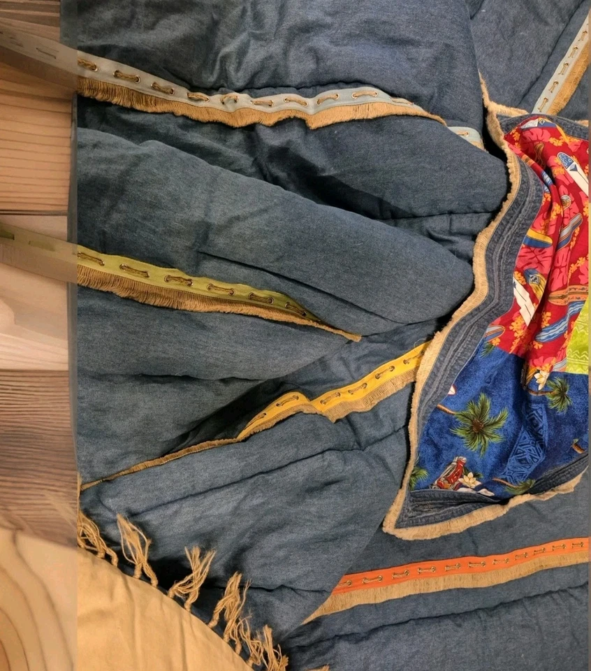 Manta Dean Miller Edredón y Sham Surf Playa AzulJean Paja Flecos DOBLE  Foto 4 de 4