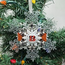 NWT Cincinnati Bengals Ornament Football Christmas Holiday Decor OOAK Handmade