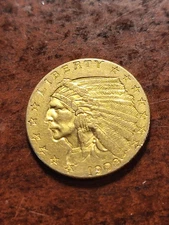 1908 Indian 2 1/2 gold coin, quarter eagle, Philadelphia     inv10    e232mi