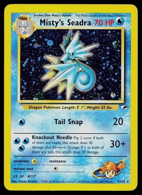Pokemon Card - Misty's Seadra Gym Heroes Prerelease Promo 9/132 Holo Rare