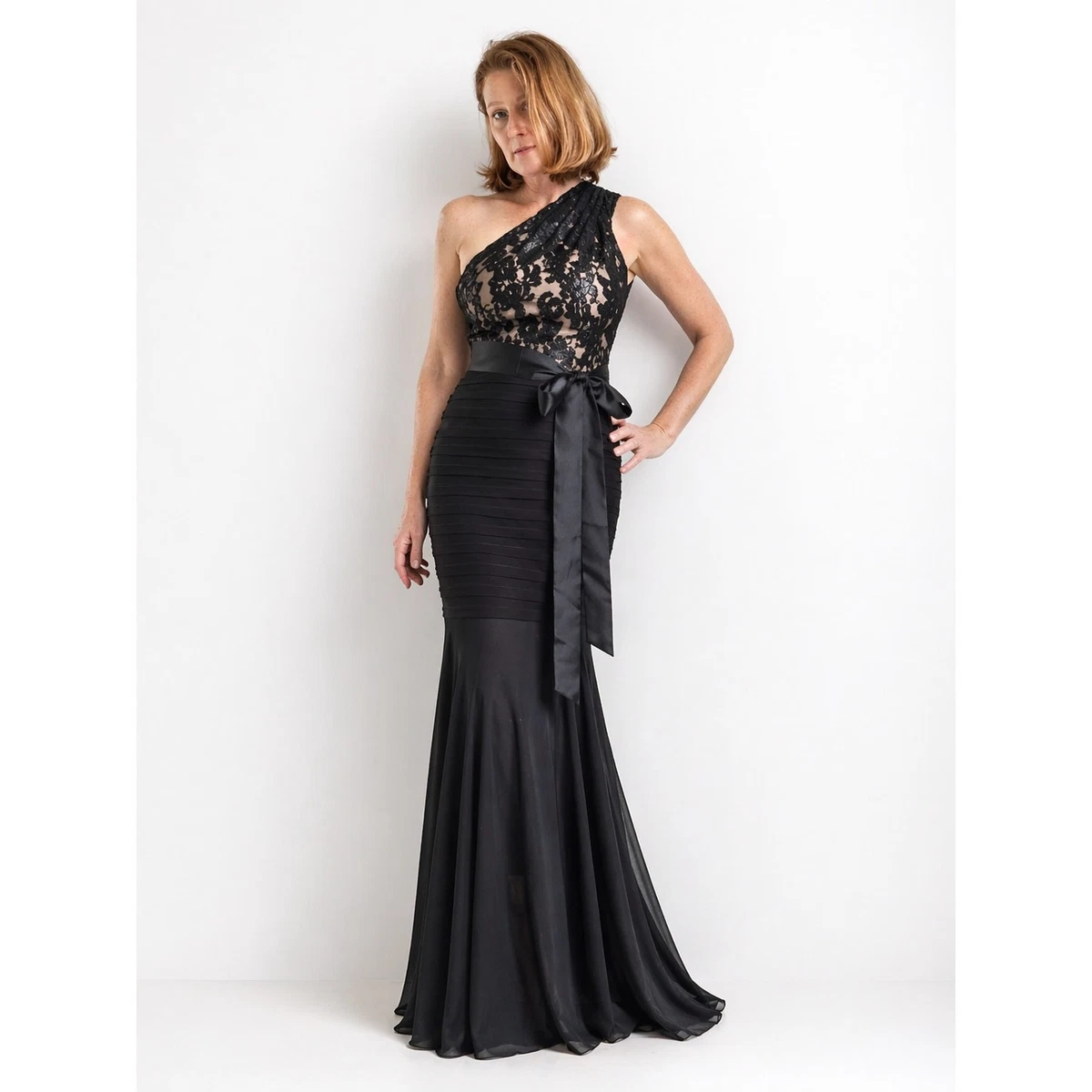white christmas dresses Cinderella Divine ONE SHOULDER VELVET SEQUIN GOWN CH111 – LA TOP DIVAS main image 1