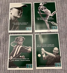 2003 American Express Tennis Postcards Hantuchova Blake Agassi Seles