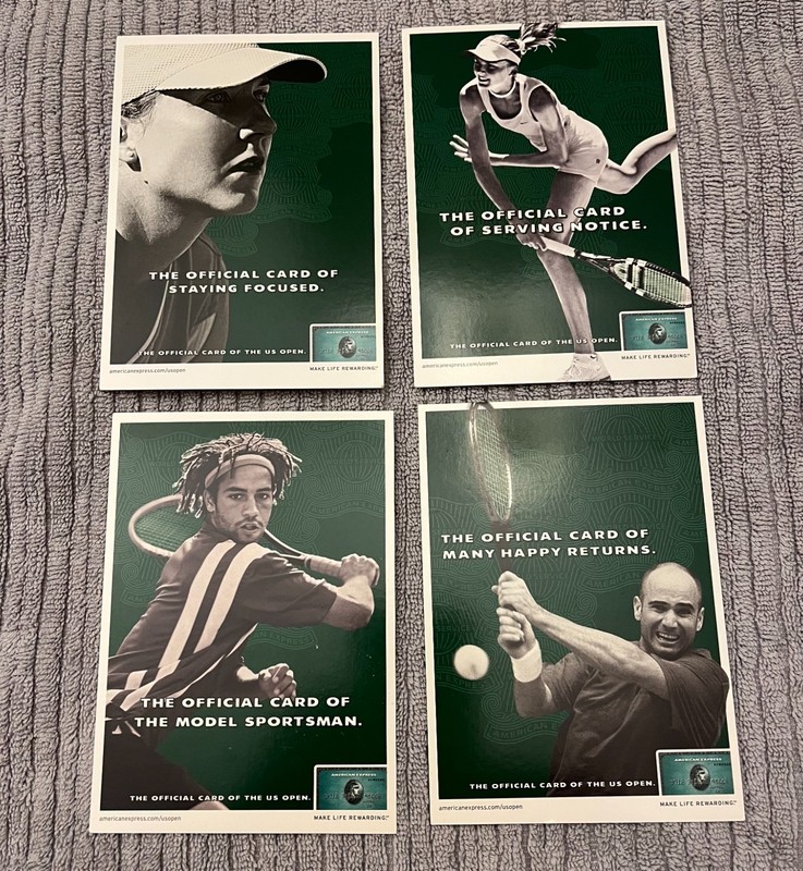 2003 American Express Tennis Postcards Hantuchova Blake Agassi Seles