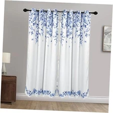  Blackout Window Panel Set, Pair - Floral 52"W x 84"L (Pack of 2) Navy Blue