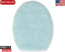  Ultra Plush Solid Tufted Toilet Lid Cover, Soft and Absorbent, Non-Slip 