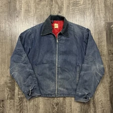 Vintage 70s JcPenney Denim Jean Detroit Work Boxy Faded Jacket M