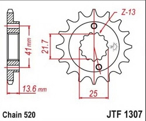 Piñón delantero Honda XR650R 14 dientes XR650R 2000-2007 JTF1307.14 Foto 2 de 2