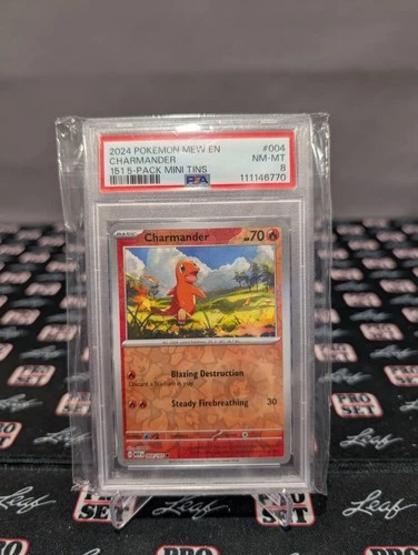 2024 POKEMON MEW EN-151 151 5-PACK MINI TINS #004 CHARMANDER PSA 8