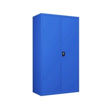 Heavy Duty Lockable Metal Storage Cabinet Steel Cupboard Garage Office Shelving