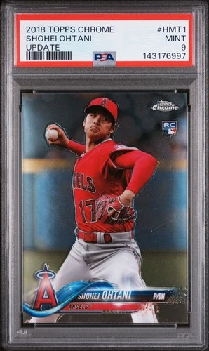 2018 TOPPS CHROME UPDATE #HMT1 SHOHEI OHTANI ROOKIE RC PSA 9