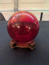vintage red glass fishing bouy ball