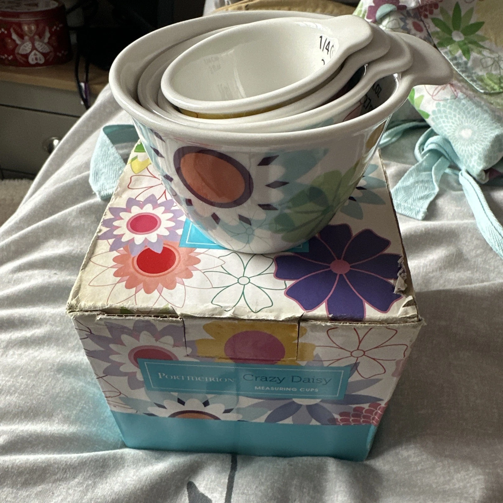 Portmeirion Crazy Daisy Set of 4 Measuring Cups Brand New