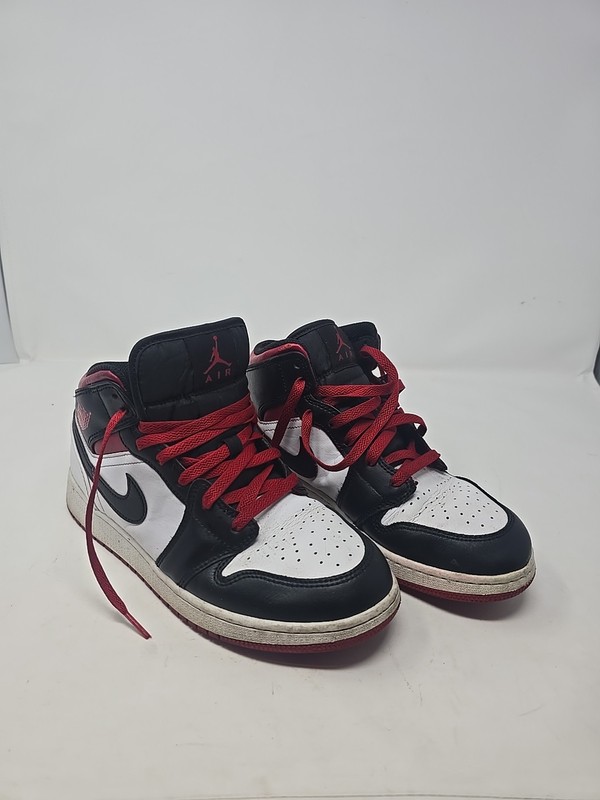 Nike Air Jordan 1 Mid 7Y GS Gym Red Black Toe Shoes DQ8423-106 Sneakers Youth