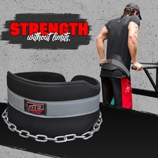 Heavy Duty Neoprene Dip Belt with Steel Chain Pull-Ups, Dips & Strength Training