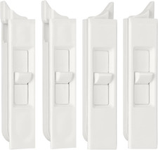 4 Pieces Tilt Latch Pairs White Plastic Construction Snap-In Latch Pairs Spring