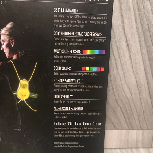 Noxgear Tracer2 Multicolor Illuminated Reflective Vest Running Cycling Sz. M/L - Picture 9 of 24