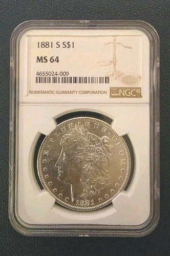 New Listing1881-S Morgan Silver Dollar NGC MS 63 $1 San Francisco Minted