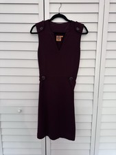 Small Tory Burch Declan wool blend sleeveless sheath dress in plum