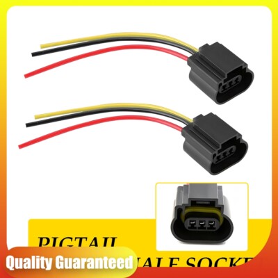 2PCS 9008 H13 Female Wire Socket Adapter Wiring Harness For Headlight Bulbs