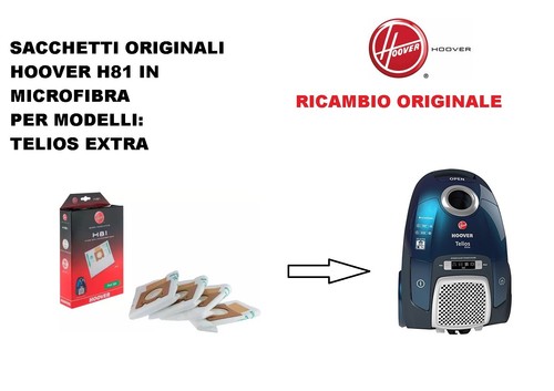 SACCHETTI ASPIRAPOLVERE ORIGINALI H81 HOOVER PER MODELLI TELIOS EXTRA | eBay