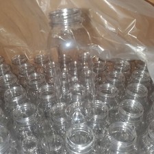348 8oz Clear Plastic Juice Bottles with White Caps