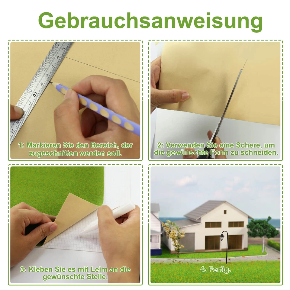 100*41cm Modell Grasmatte Landschaftsbau Farblich Sortiert Modelleisenbahnrasen - Bild 3 von 4