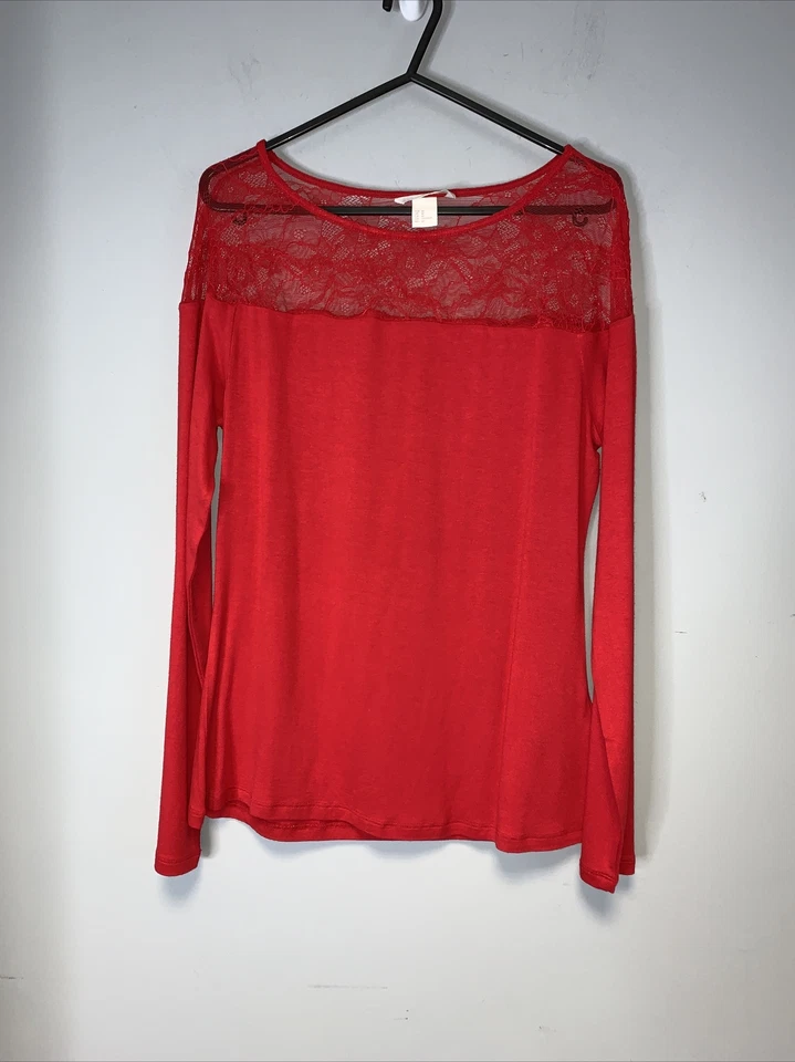 Ladies red long sleeve top from H&M size eur m  - Image 2 of 4