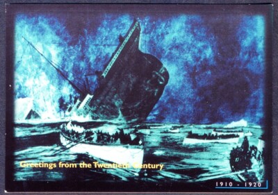 Moderne Postkarte: ''Unsinkbare'' Titanic trifft Eisberg & Gründer (20. Jh. CDs Ref3/20