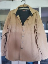 Jesse James Work Jacket Men’s Sz M Tan Canvas Industrial Workwear Snap B115